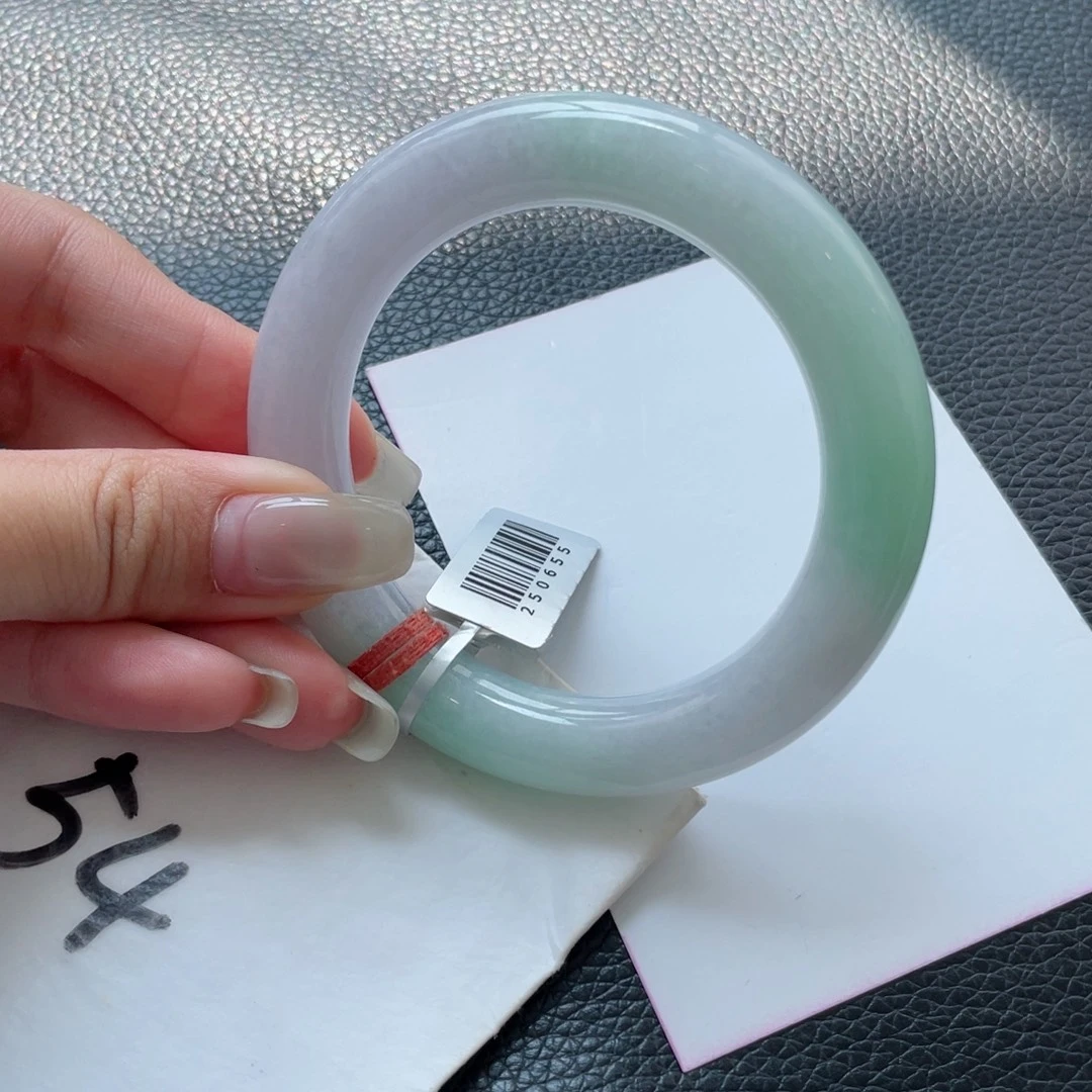 翡翠未镶嵌手镯48号54.5圆条