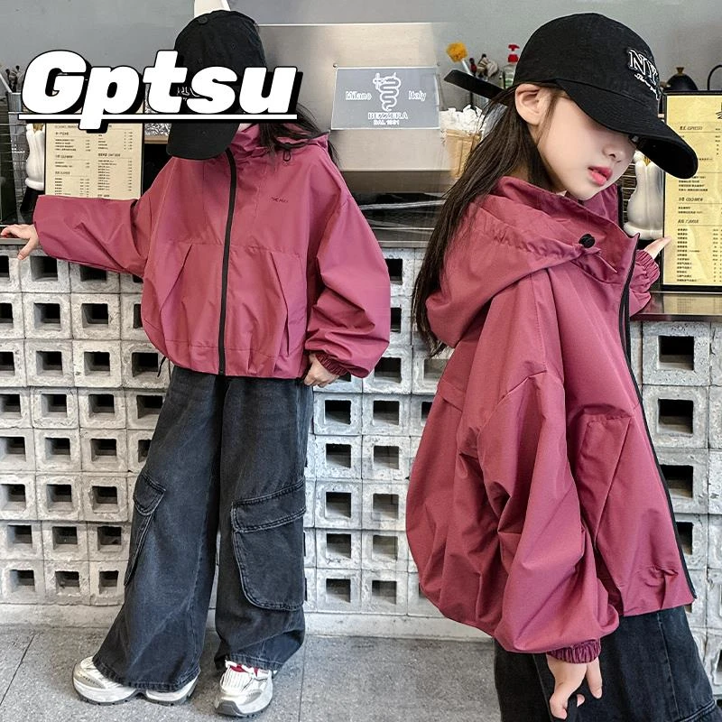 GPTSu女童外套春秋款2025款洋气加厚儿童夹克秋装女孩秋冬冲锋衣