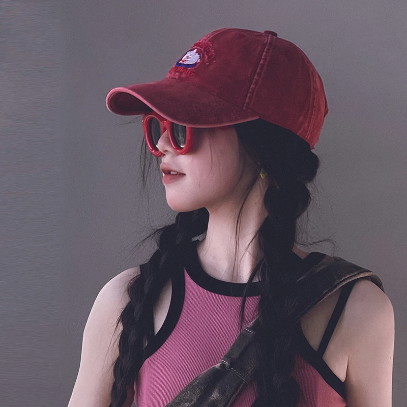 冷大娘 男女中大童百搭水洗磨毛鸭舌帽休闲简约棒球帽帽子亲子款