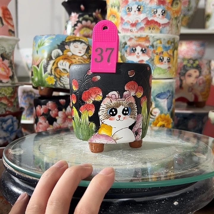 景德镇手绘花盆里面的高级盆