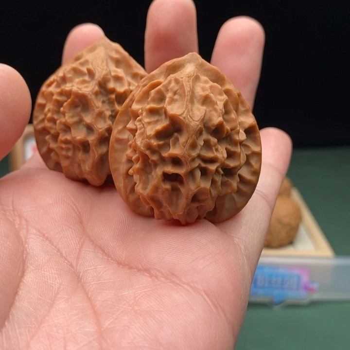 文玩核桃把件40尺全品红皮龙鳞