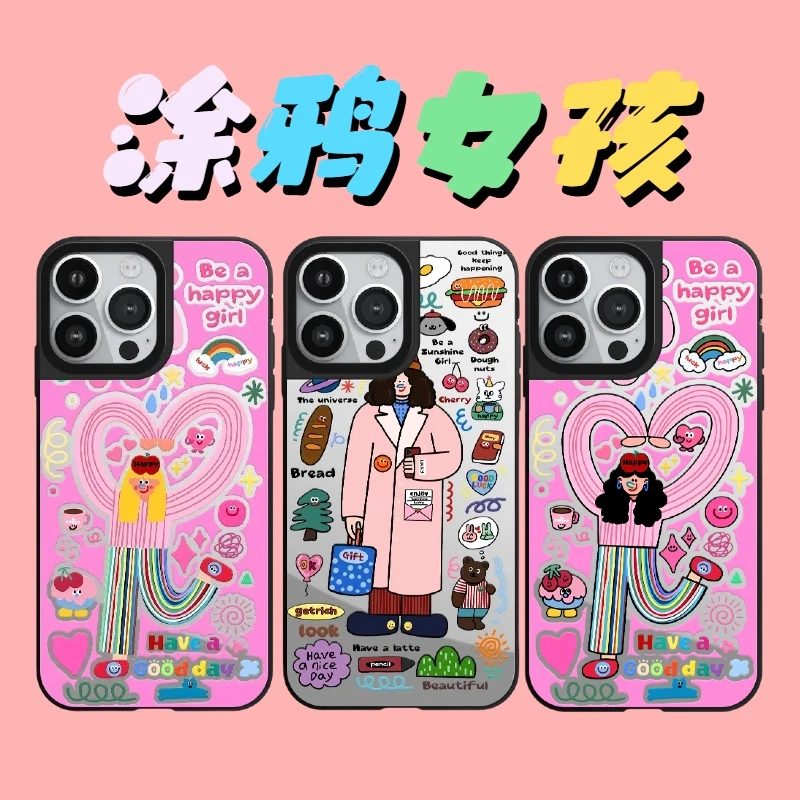 《涂鸦女孩》合集适用于iPhone14/15/16苹果手机壳