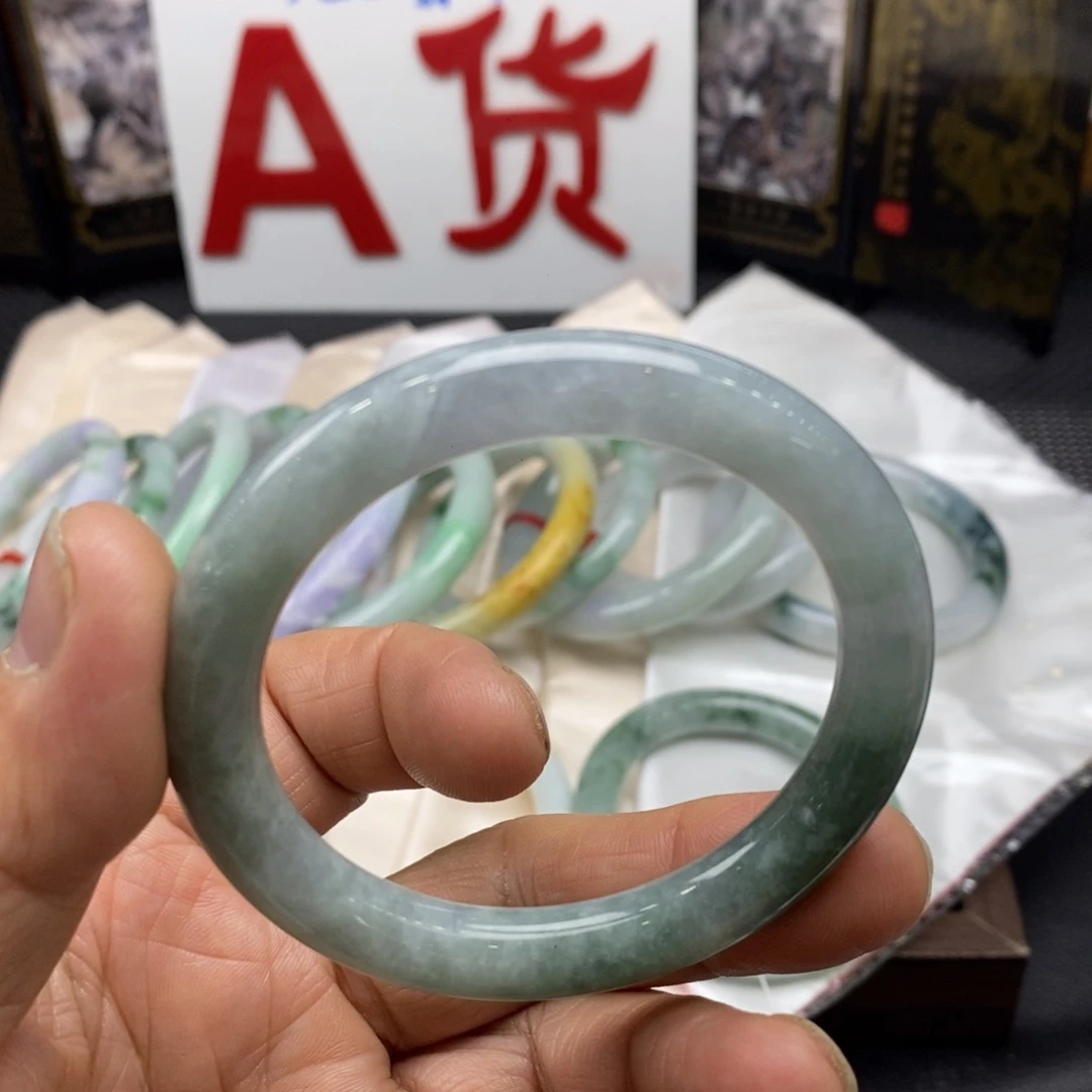 翡翠未镶嵌手镯翡翠手镯54宽9