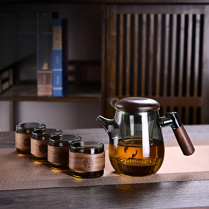 家用花茶煮茶壶加厚全玻璃内胆泡茶壶高硼硅茶水分离壶过滤办公室