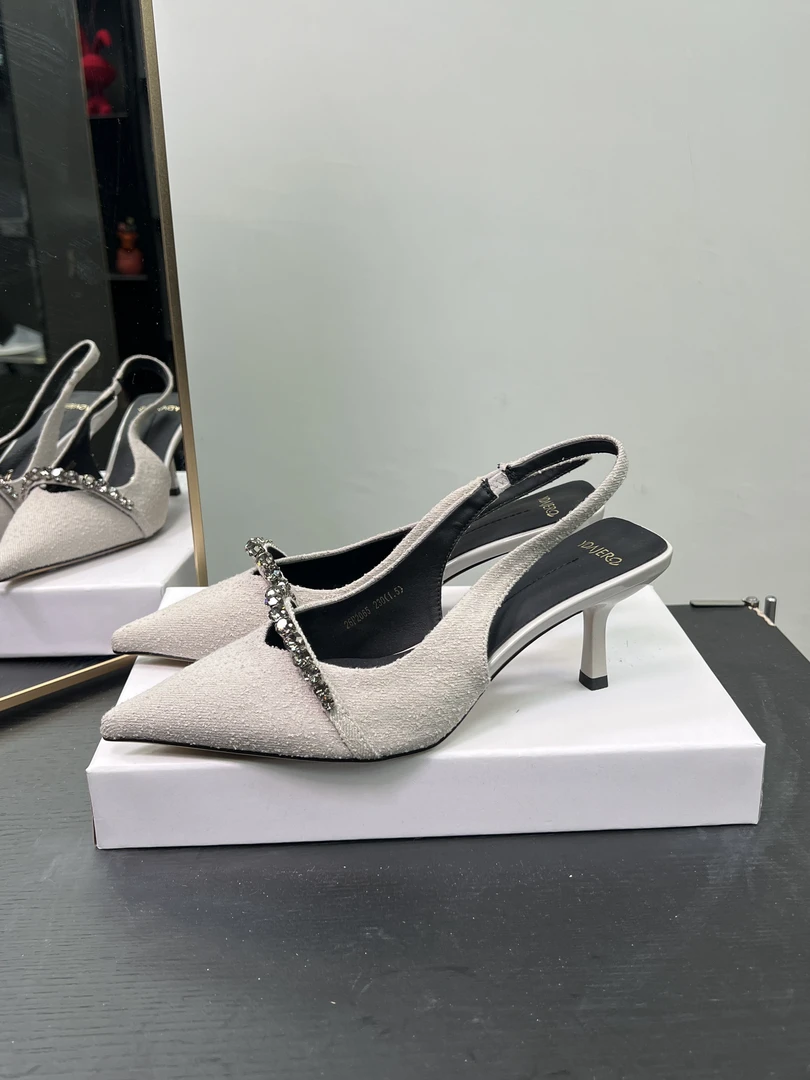 （7厘米）26P2065米白色细跟高跟鞋