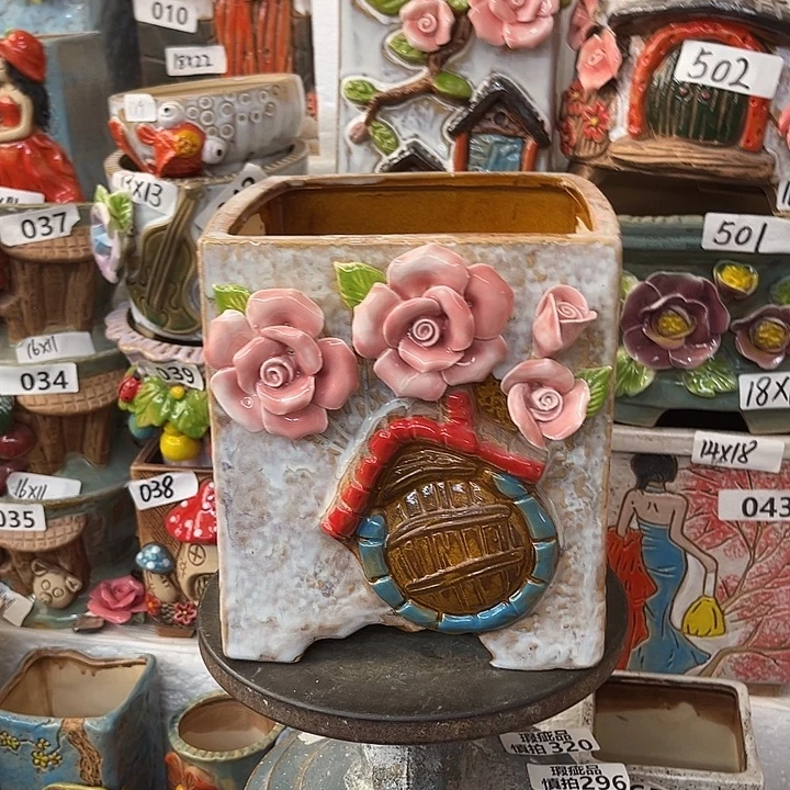 粗陶材质多肉花盆