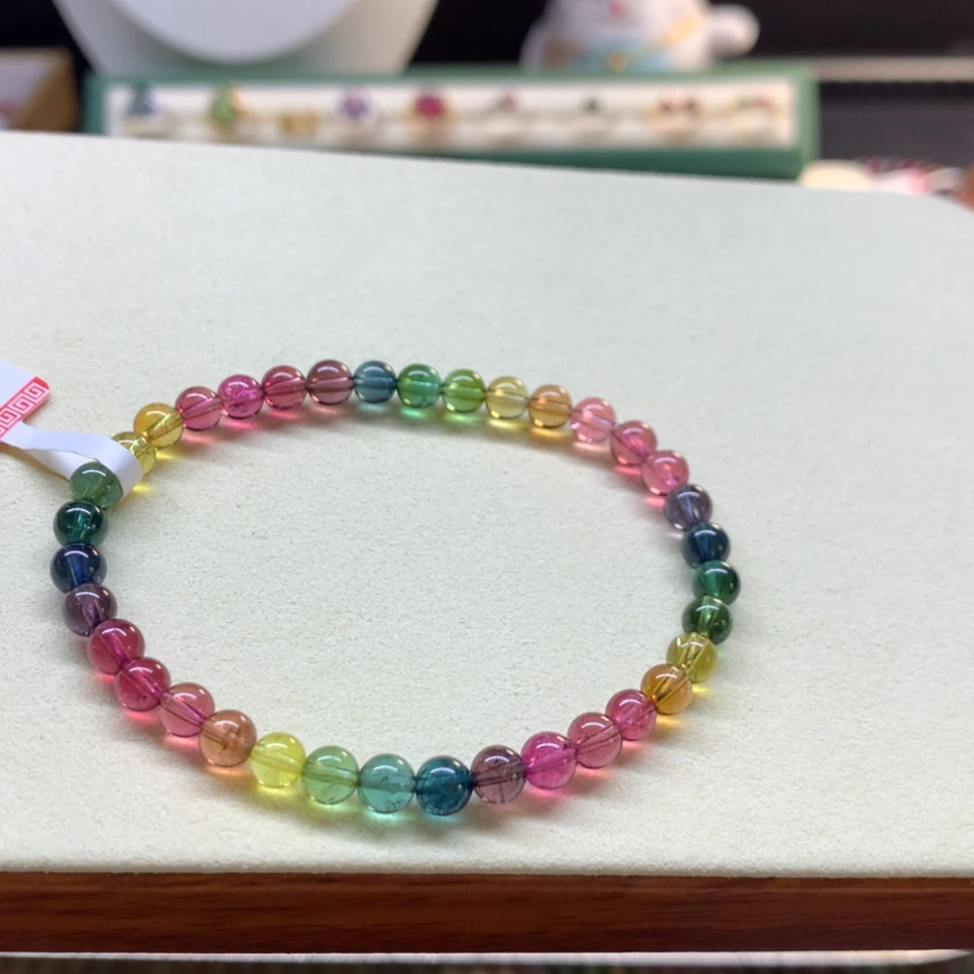 【闪购商品】碧玺手串未镶嵌浓郁彩虹色标5mm