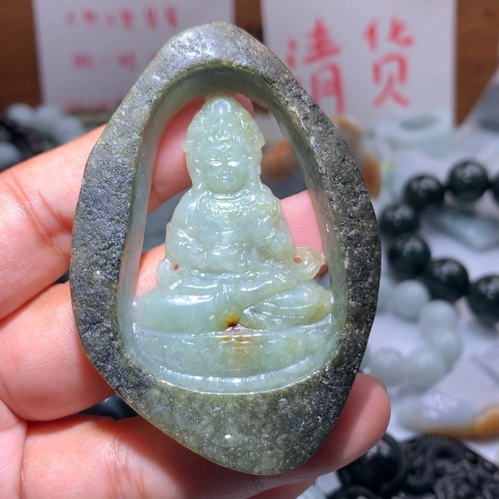 翡翠未镶嵌颈饰保真天然A货翡翠