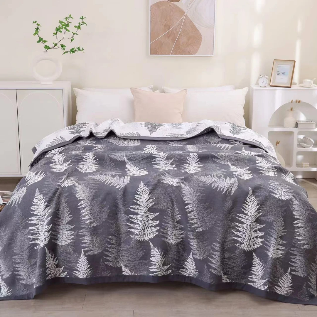 【红杉 床盖】2X2.3米 精梳棉纱布双人四季多功能床盖毯