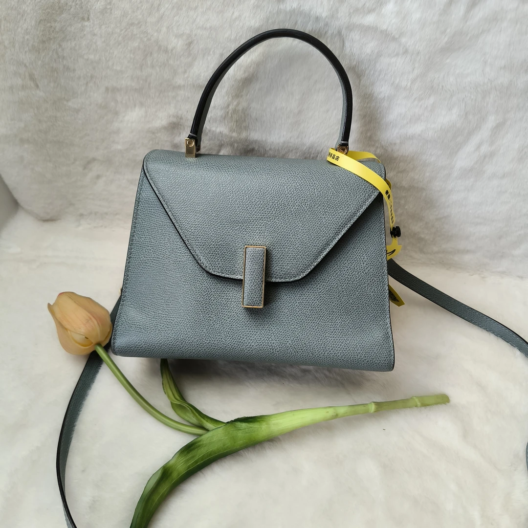 95新 Valextra 魔镜SY/万莱斯特复古小牛皮斜挎包/9005