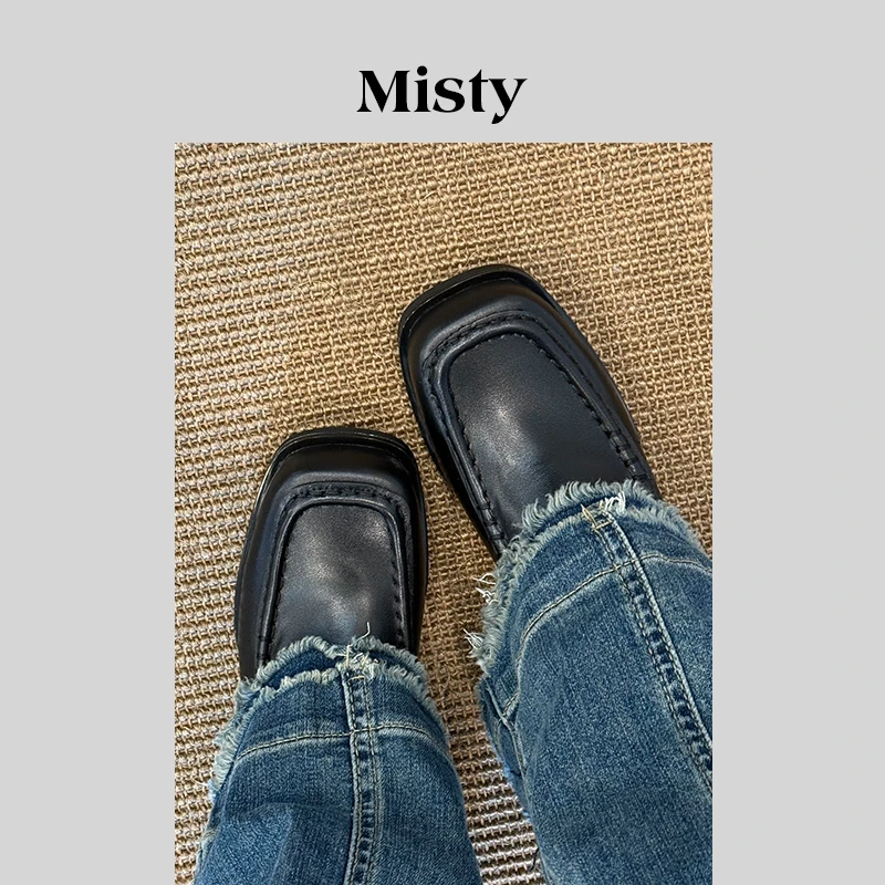 Misty雾屿女鞋|34-40|3cm|2025新款百搭真皮商务休闲乐福单鞋