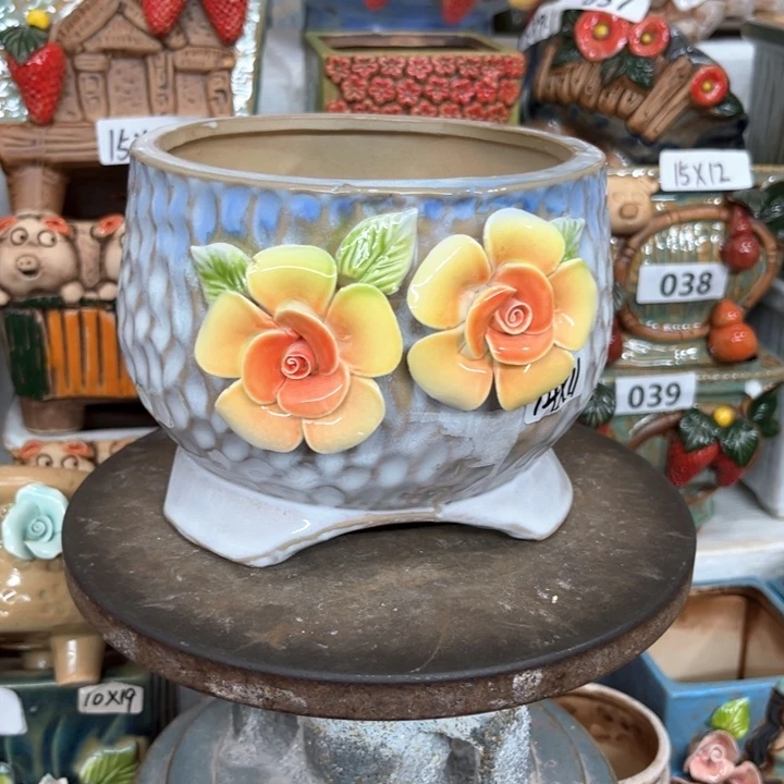 紫砂花盆粗陶材质多肉花盆