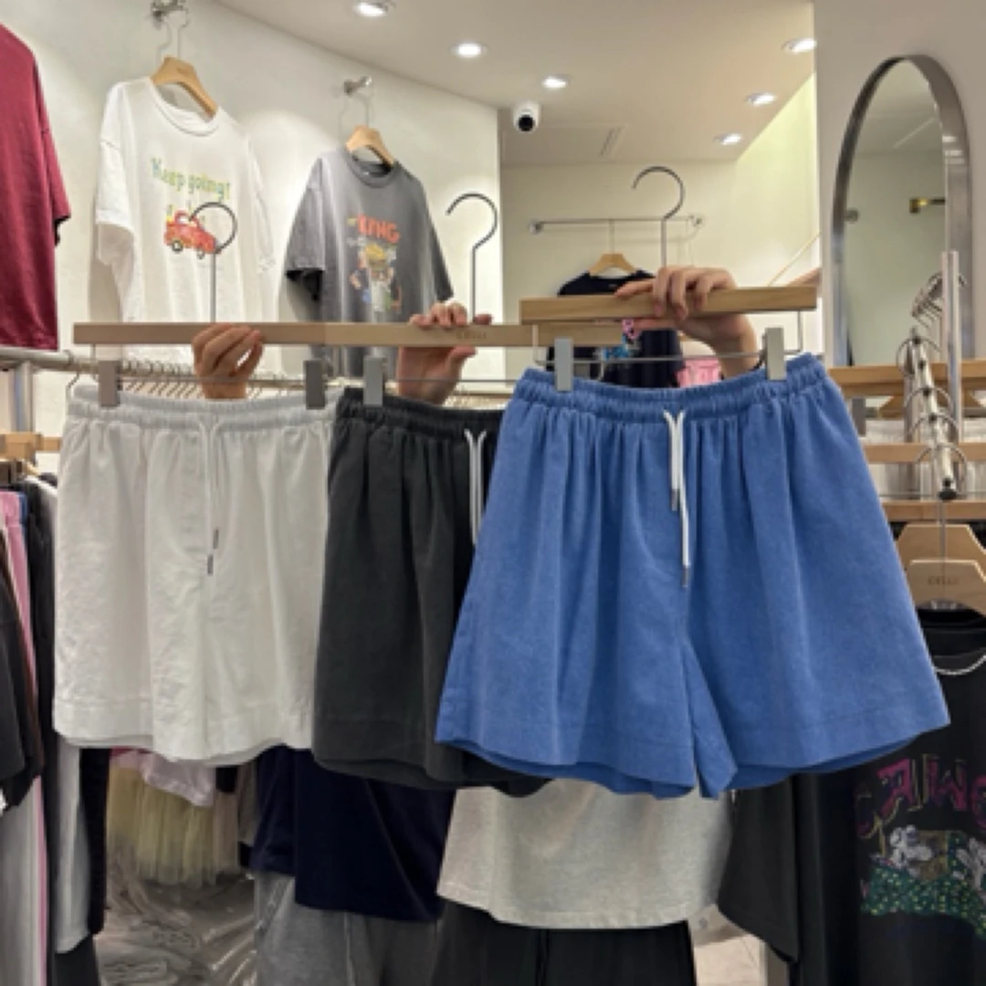 【韩国正品】NO退/CEL中腰短裤夏季时尚百搭阔腿休闲裤薄款