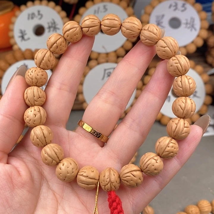 桃核手串才*混元珠12 底修抛光尺寸误差0.5之间