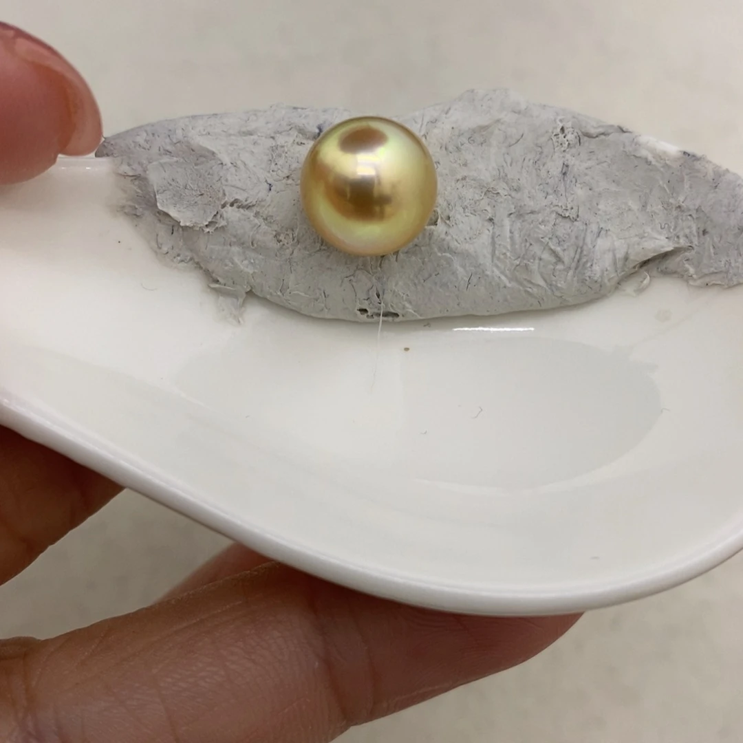 海水珍珠裸珠未镶嵌金珠10-11