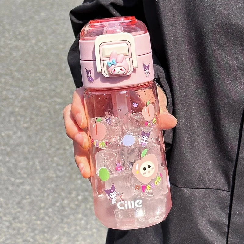 希乐水杯女生高颜值2025新款夏日可爱tritan儿童学生双饮吸管杯子