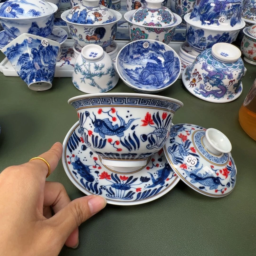 陶瓷景德镇纯手工纯手绘茶具木木95