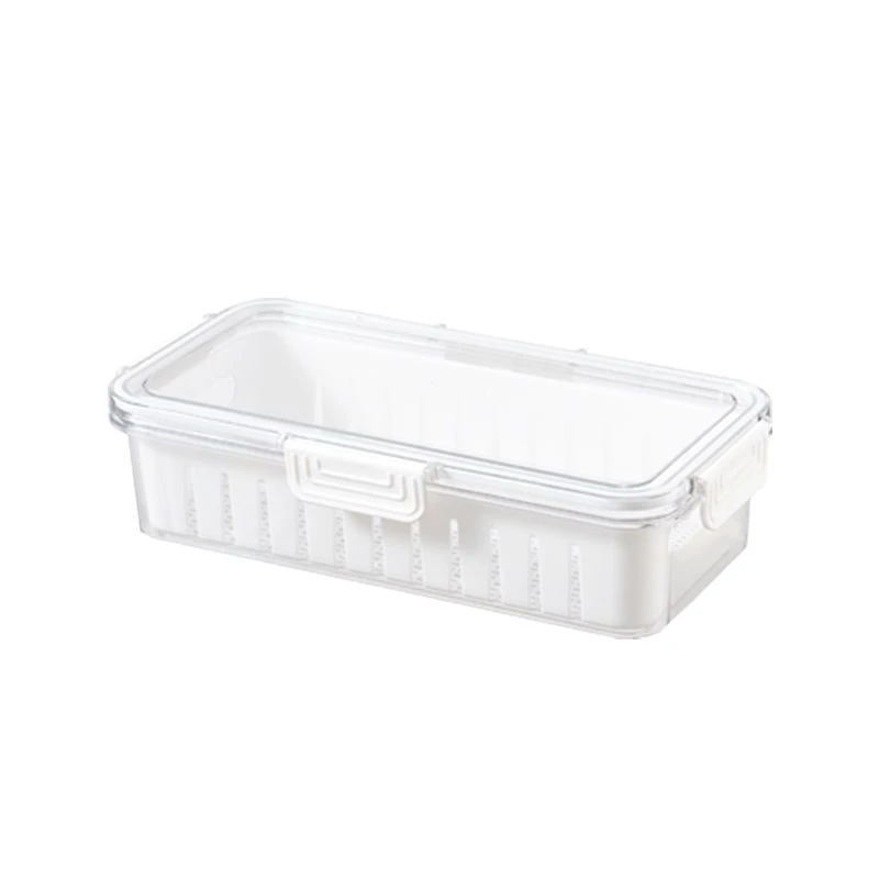 家用冰箱透明带盖沥水保鲜收纳盒厨房食物分类整理神器