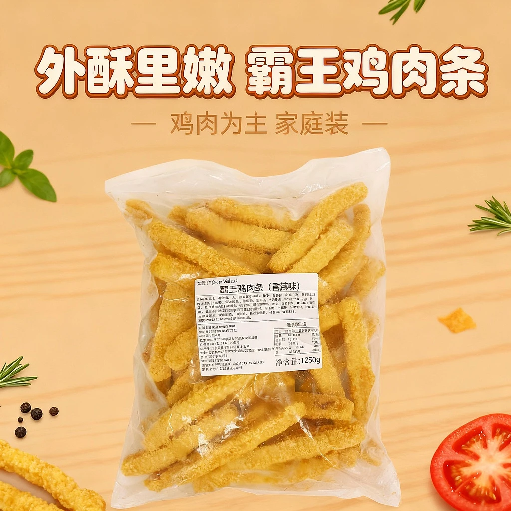 【新效期】某堡王同款霸王鸡肉条1250g（约50个）炸鸡夜宵小吃 家庭装
