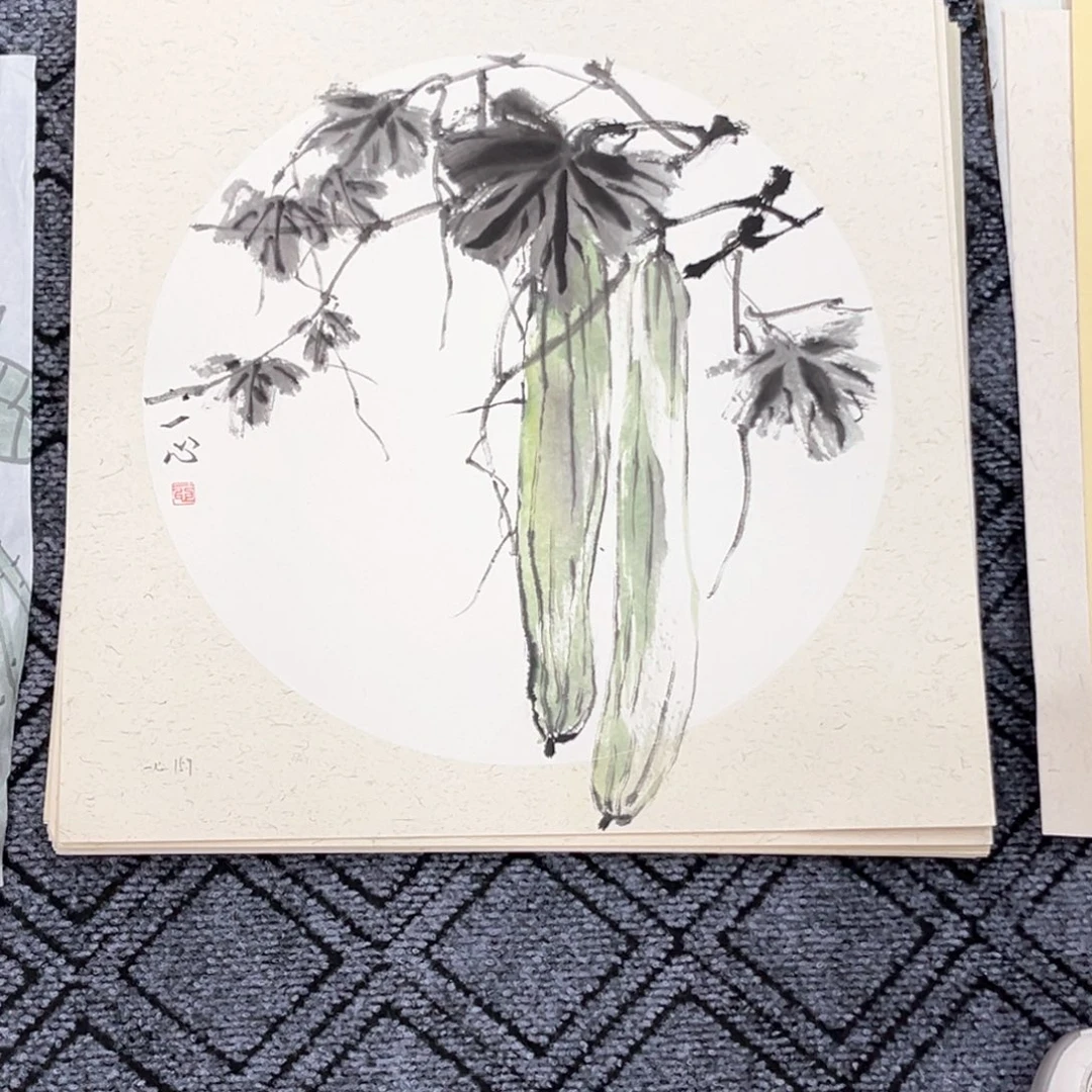国画一心老师四尺斗方花鸟作品赵