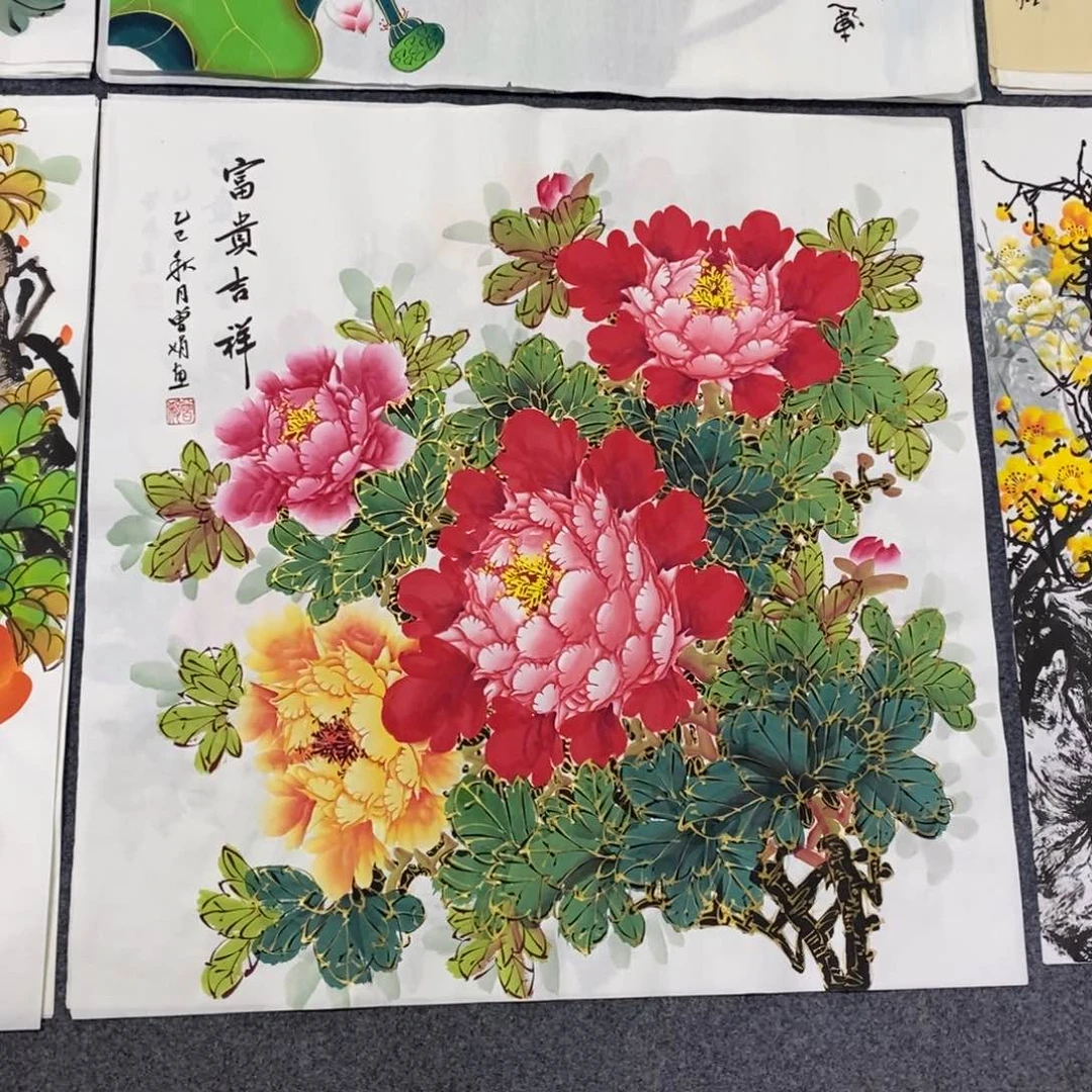 国画尺寸70✖️70精品斗方手绘画
