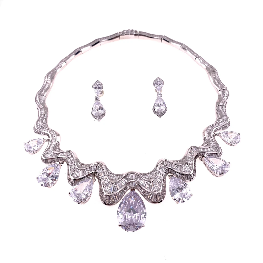 铜合金锆石耳饰 D112《波涛》欧美时尚气质仙女款耳环