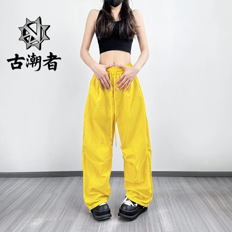 十三姨夏季新款多色裤阔腿裤休闲宽松女士百搭薄款系带嘻哈显瘦