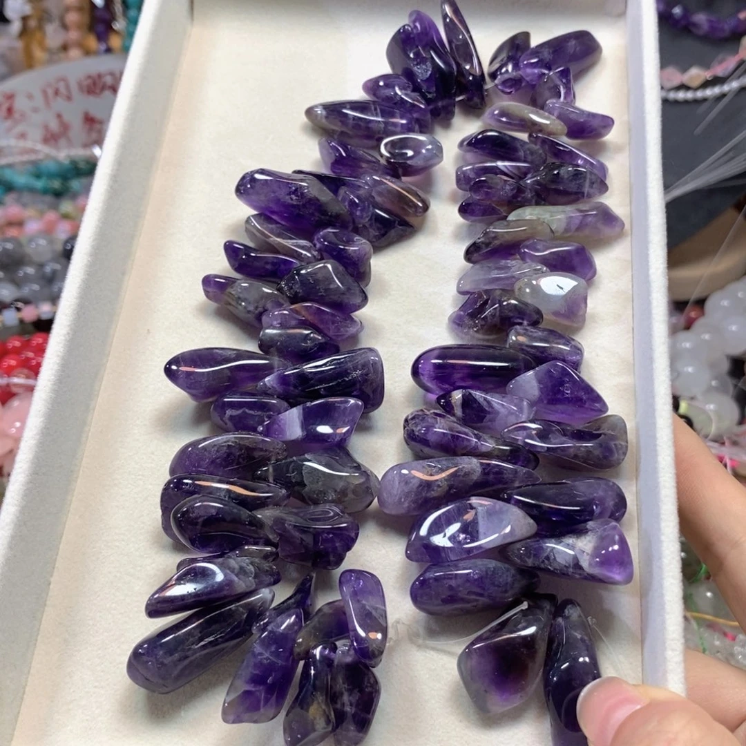 玛瑙/玉髓合金珠宝半成品长牙紫水晶一条