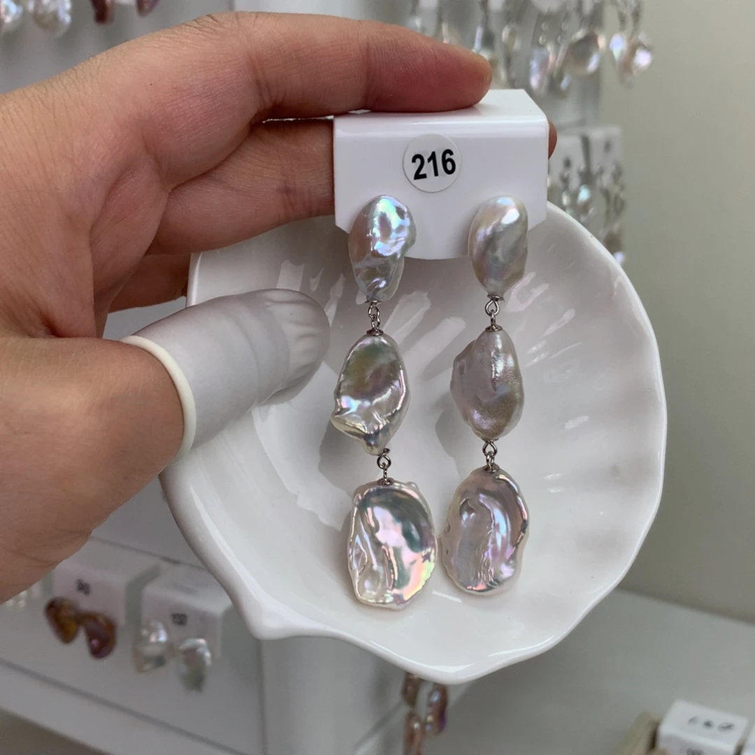 巴洛克花瓣耳饰➕S925银镶