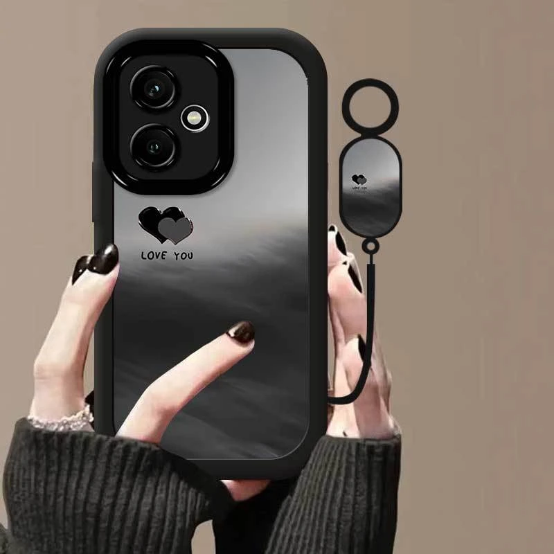 适用荣耀400渐变爱心手机壳适用荣耀400Pro软防摔全包泡芙硅胶精