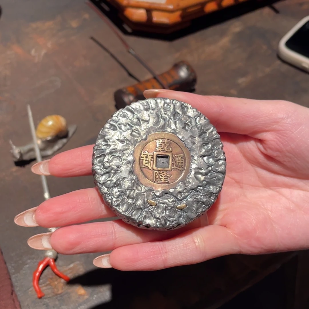 紫砂茶道锡盖置纯手工