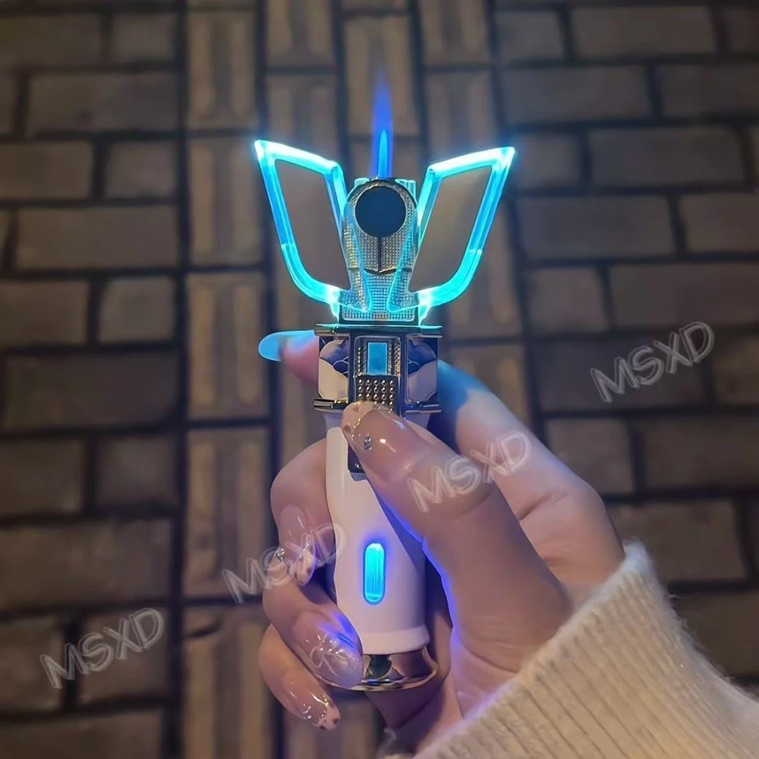 创意奥特曼变身神器蓝光火焰打火机防风直冲发光搞怪好玩送男友潮