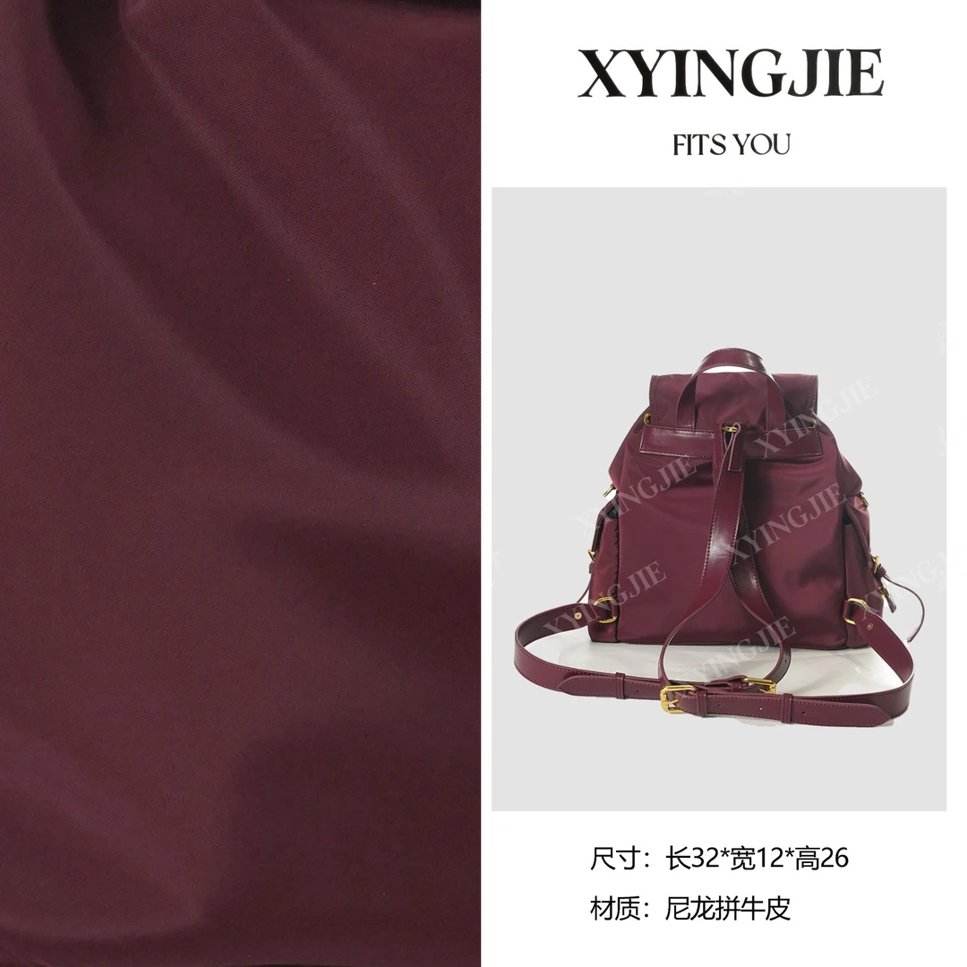 XYINGJIE· 原创设计la达酒红色流苏款双肩包BNT-350梅洛葡萄酒红