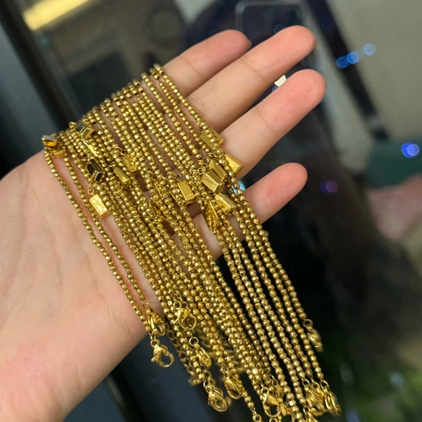 钛钢手链 1014蹦迪珠亮闪闪小J条