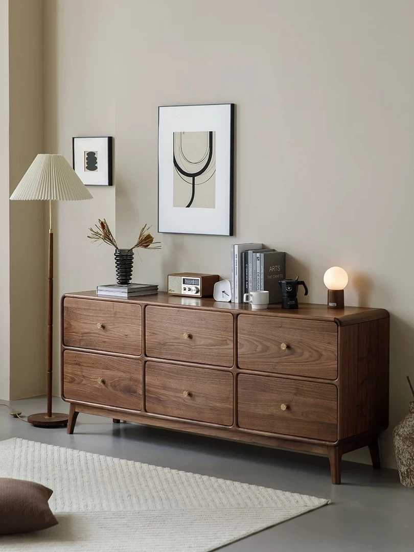 北美黑胡桃木六斗柜