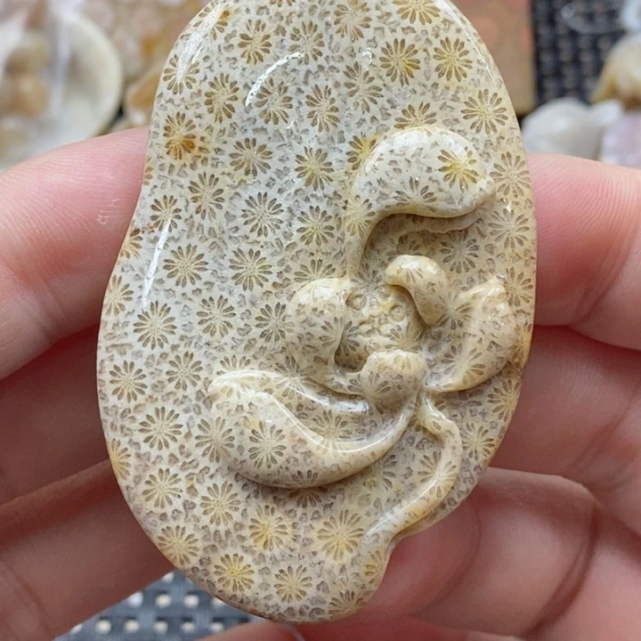 硅化珊瑚（珊瑚玉）颈饰未镶嵌