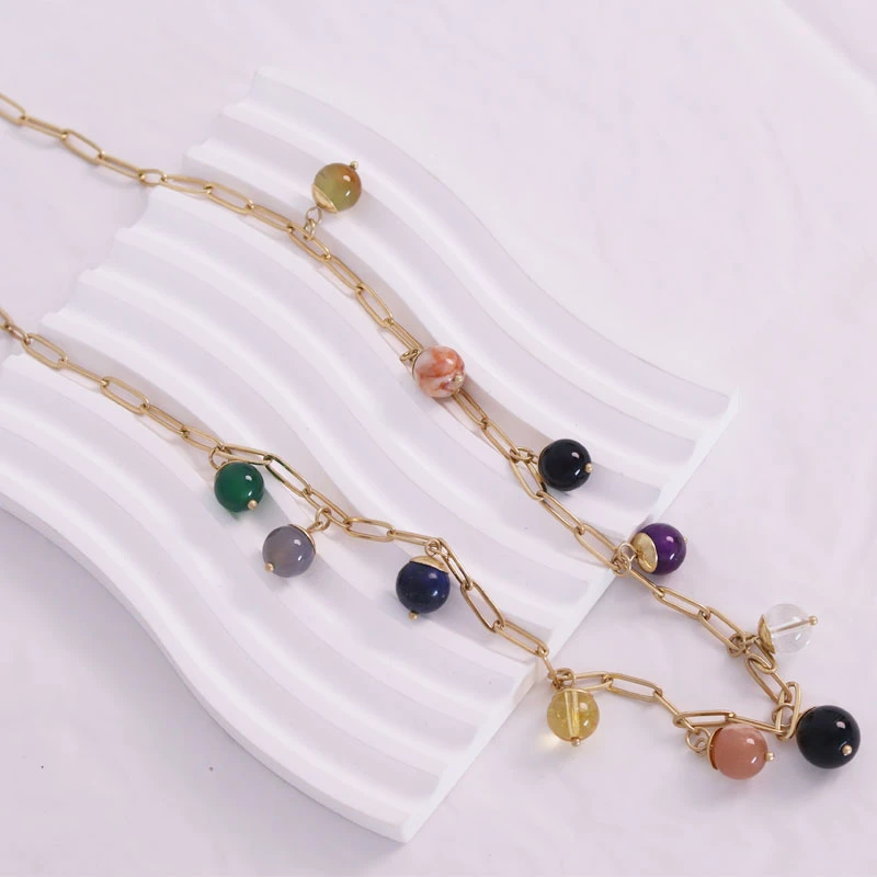 铜合金琉璃项链 合金彩色高级款时尚项链X102