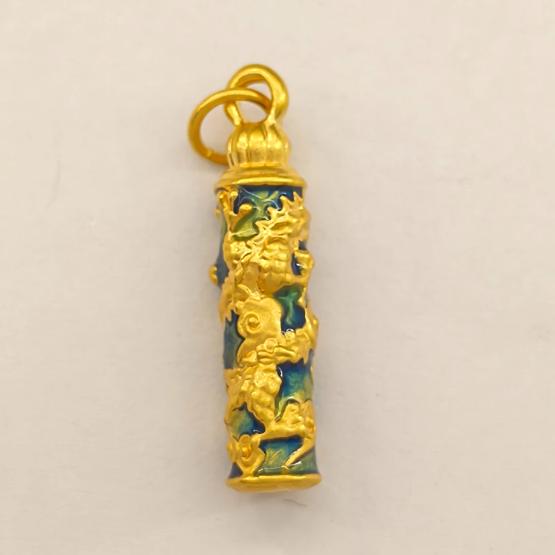 足金999龙柱吊坠送好友礼物硬金（实际克重多退少补）