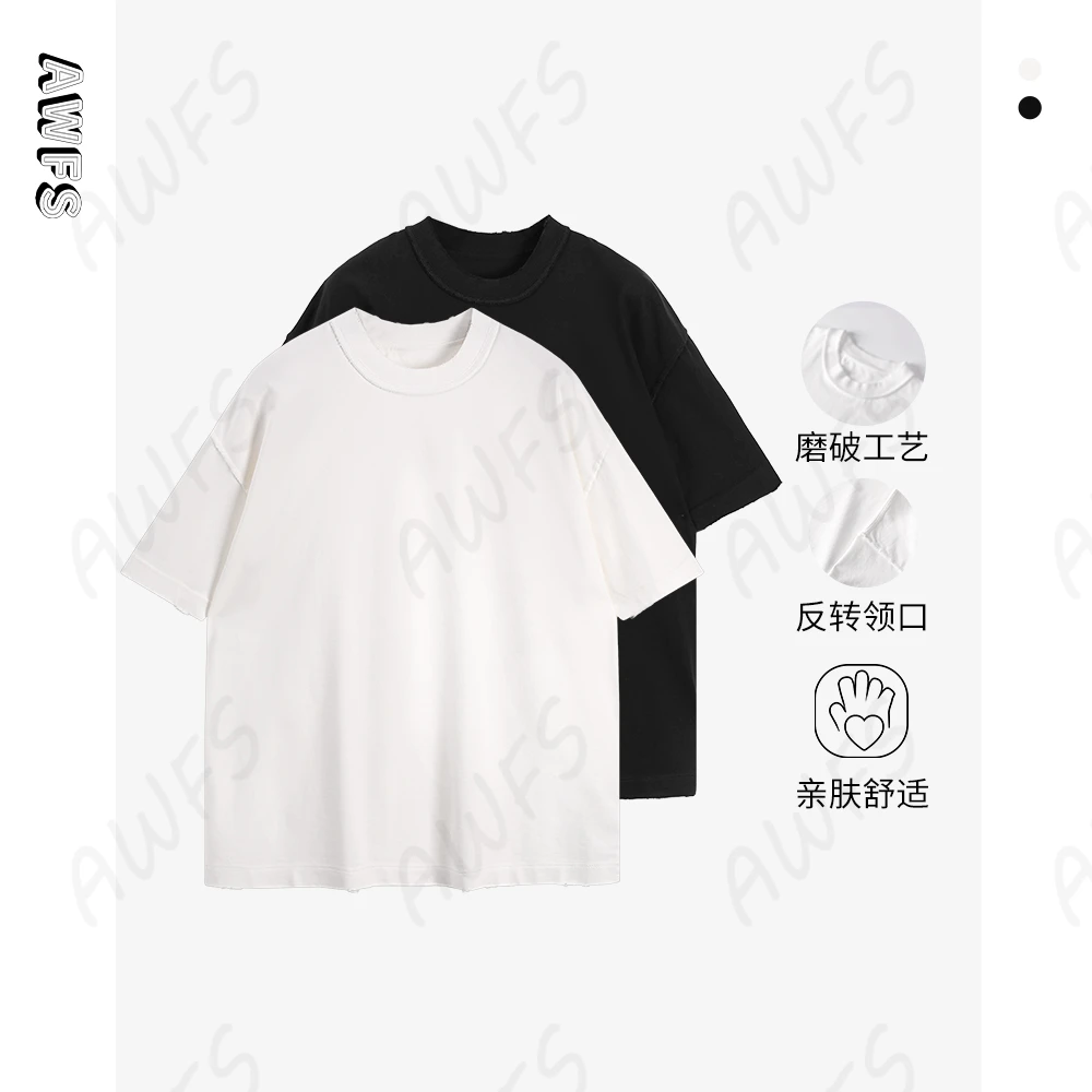 【反转巴黎.400克重磅】买手店品质高克重短袖T恤男女同款A-6601