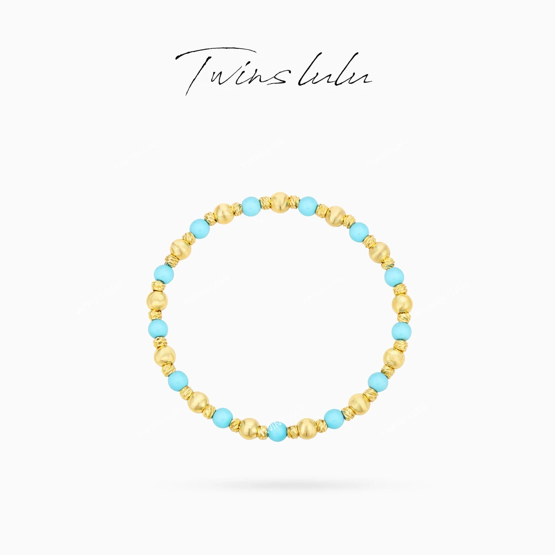 TWINS LULU 镀K金 小众气质高级感氛围感蓝色珠珠手链TSS6911