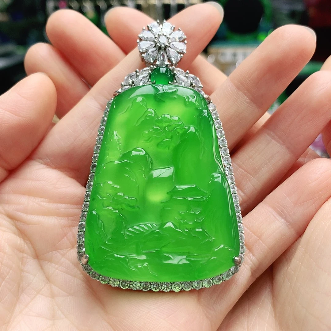 玛瑙/玉髓吊坠银S925镶嵌