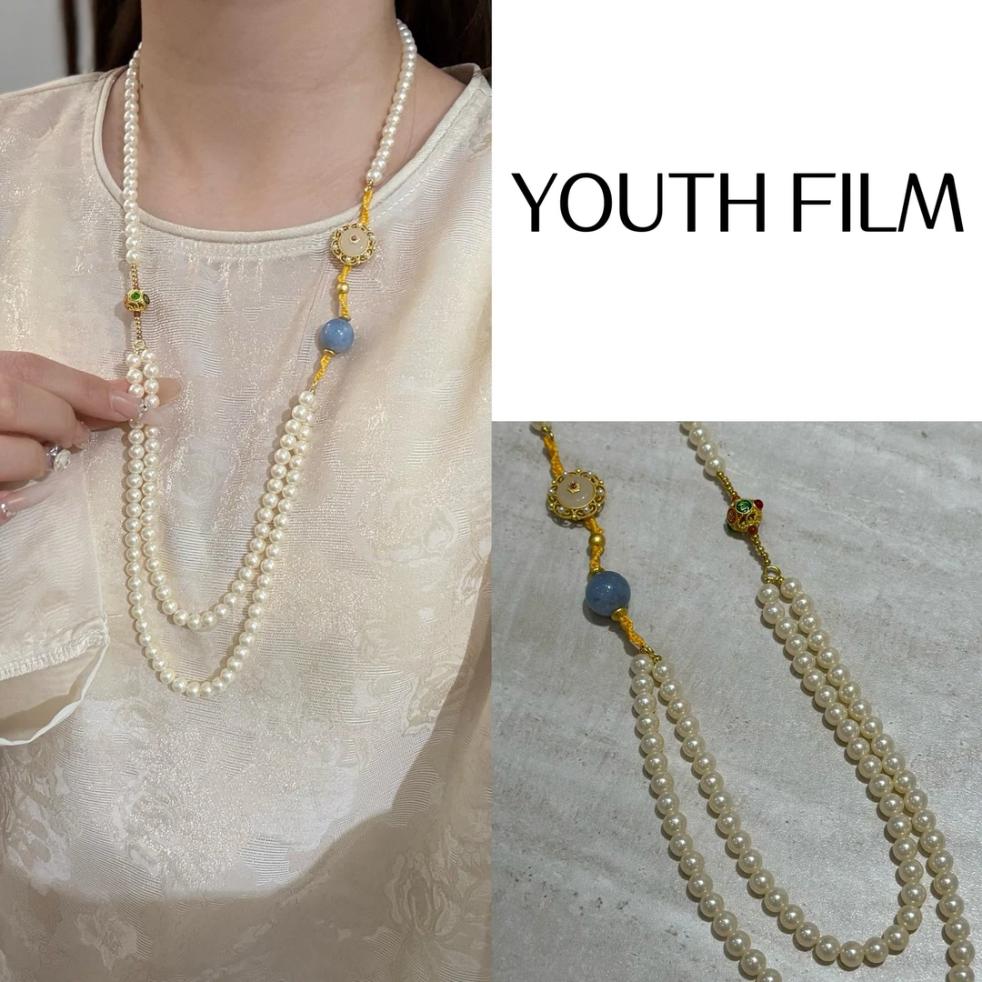 非金属仿珍珠项链 【YOUTH FILM】普通金属小欢喜国潮项链143