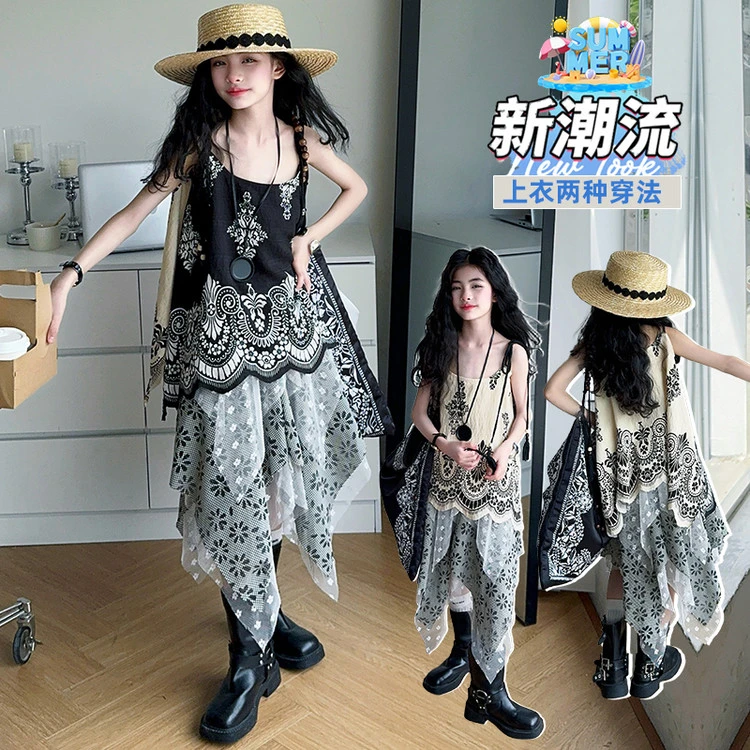 韩版连衣裙蛋糕裙夏装2025新款宽松吊带可甜可盐薄款