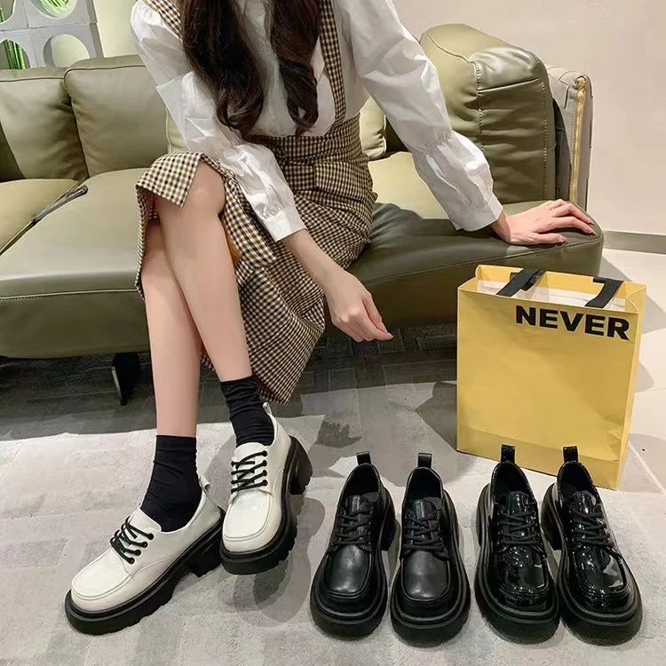 （孤品10）E69乐福鞋时尚真皮复古学院风英伦风秋季系带百搭