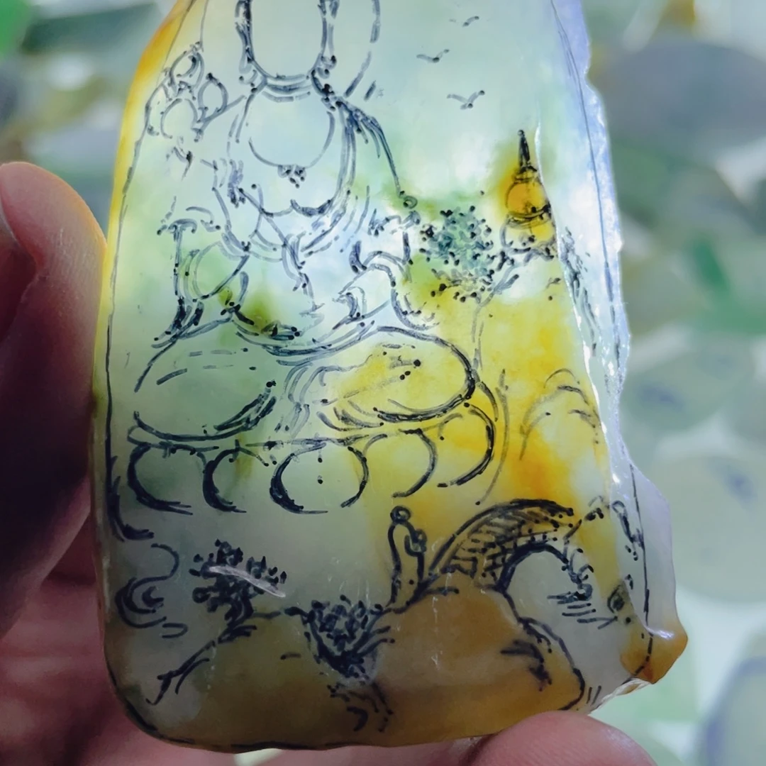 定制翡翠未镶嵌天然翡翠雕刻定制