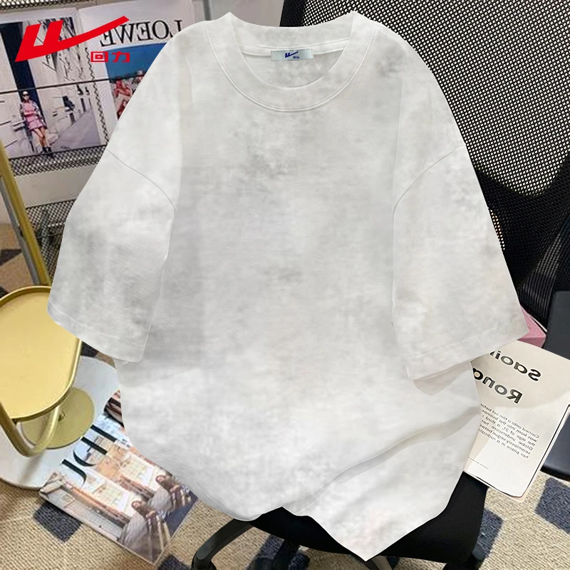 回力夏季纯棉短袖T恤男女宽松运动休闲情侣上衣简约百搭潮牌夏装