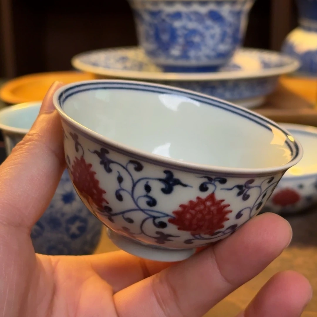 F*n纯手工手绘青花陶瓷茶具特价