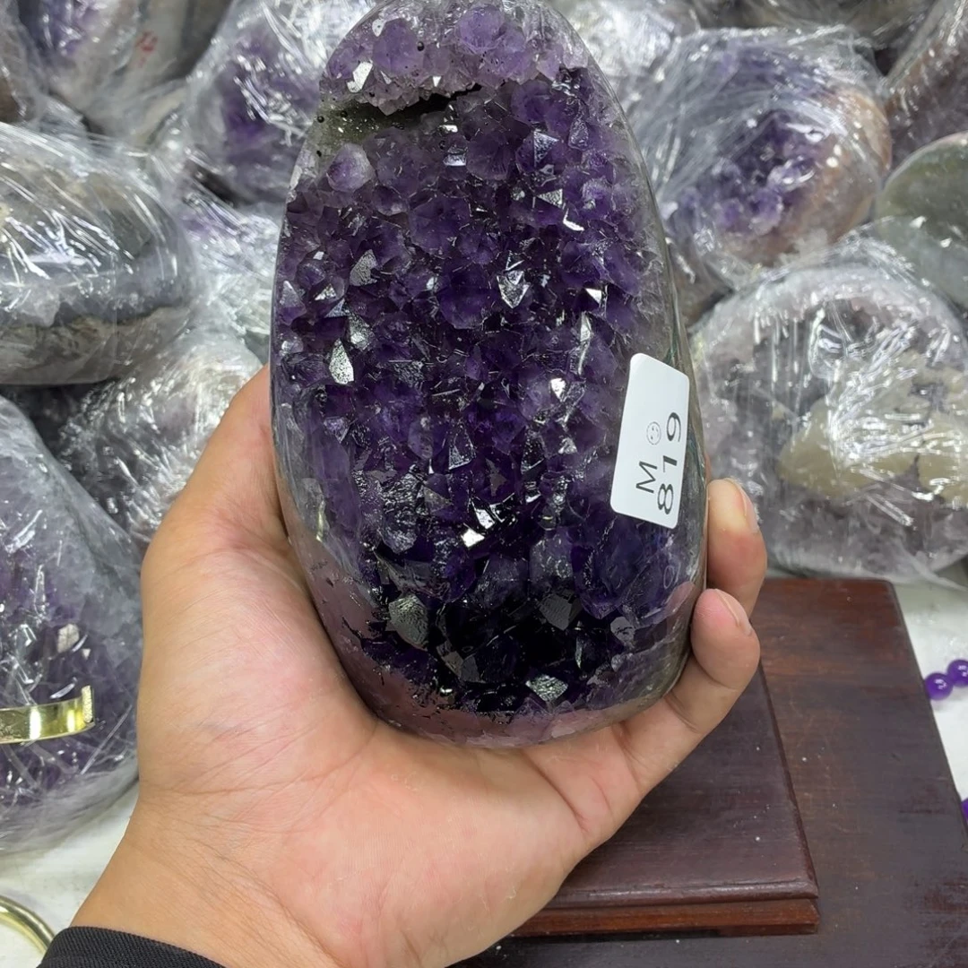 驿***开紫晶摆件未镶嵌水晶