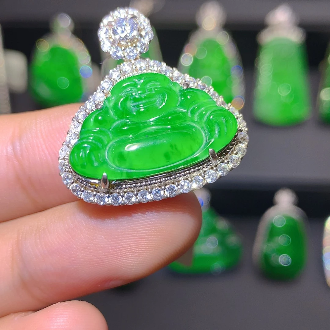 【闪购商品】翡翠银S925镶嵌吊坠(不含链)