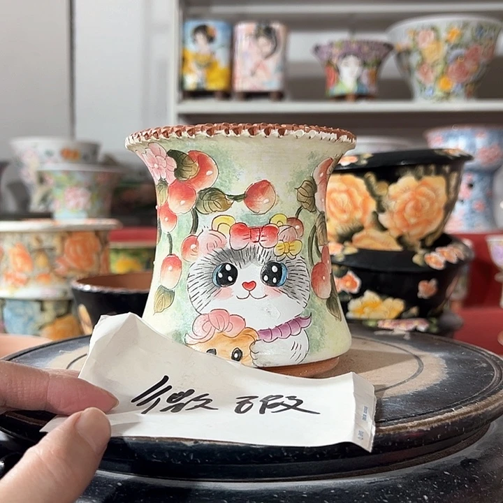 景德镇手绘花盆 满38包邮